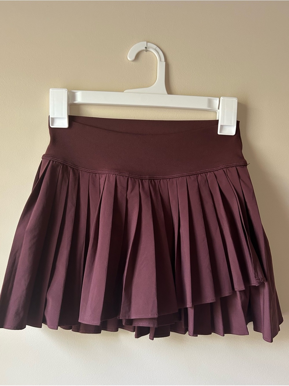 Offline by Aerie Pleated Mini Skirt in Deep Plum
